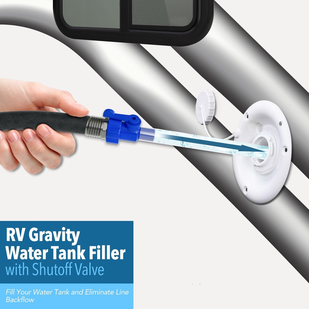 40003 RV Water Fill Adapter with Hose for Quick Filling of Your RV's Water Tank
