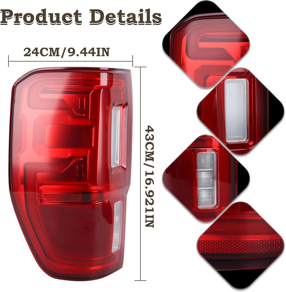 Driver Side LED Tail Lamp Ford Ranger 2019-2023