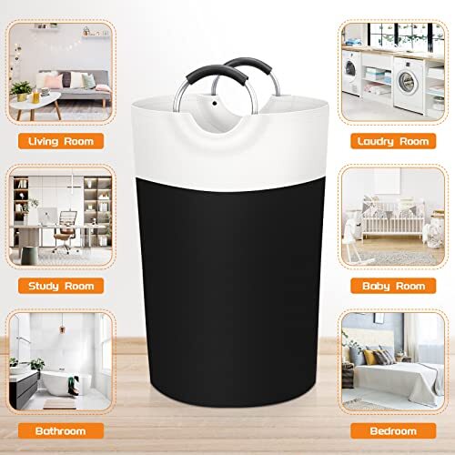 BlissTotes Laundry Basket, Hamper, Collapsible 90L, Black