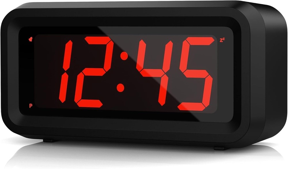 Digital Alarm Clock LED Display Small Wall Clock Battery Operated