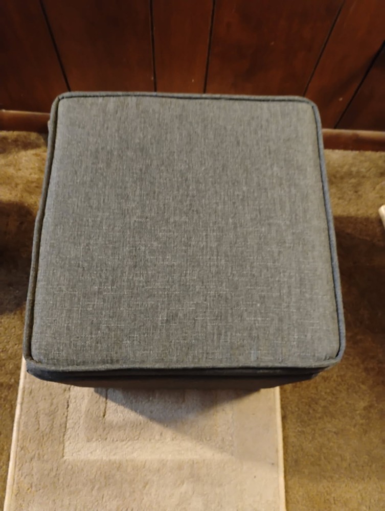 Dark Gray Footstool Storage Container/15"×15/ $15