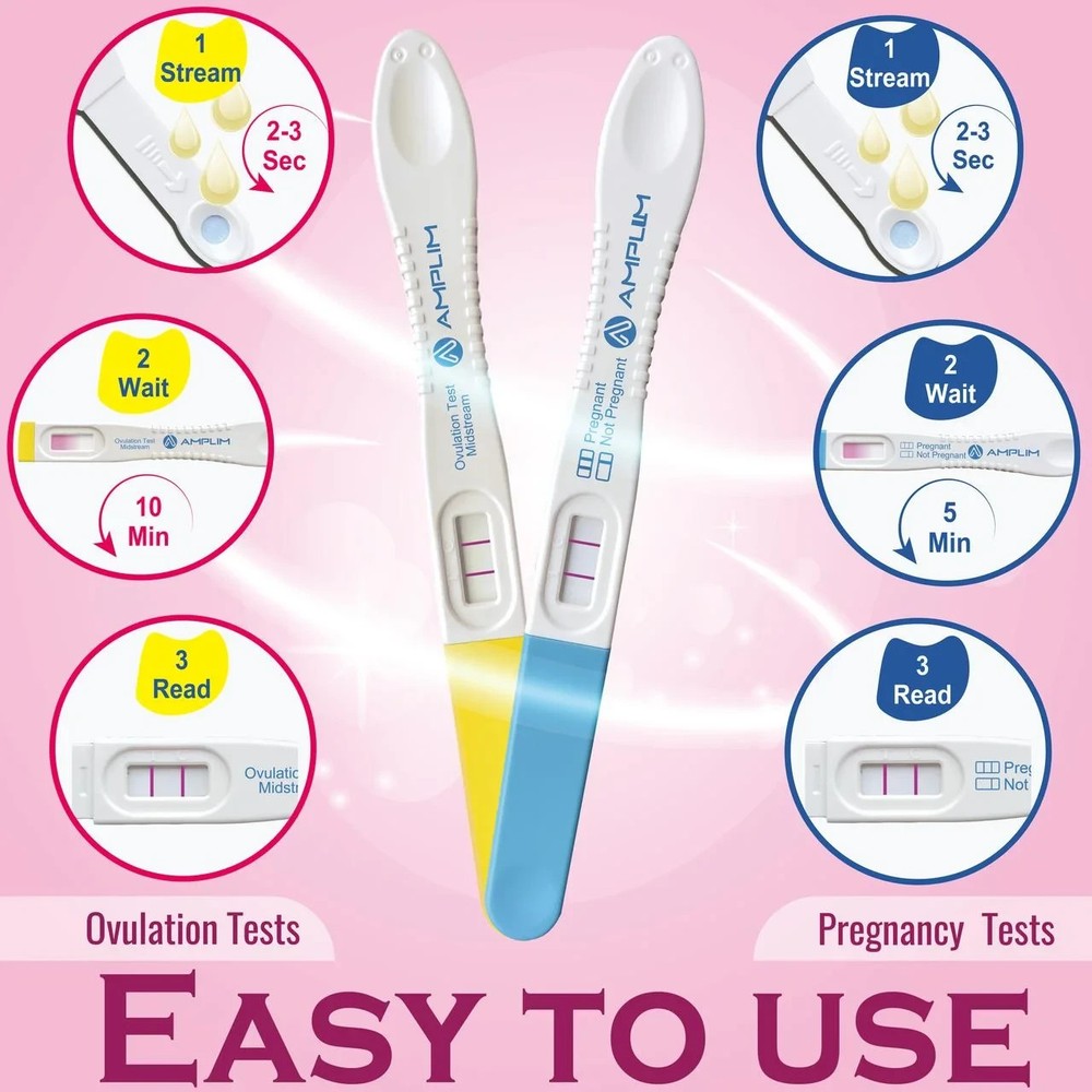 Amplim 37-Pack - Early Detection, High Sensitivity, Ovulation & Pregnancy Tests