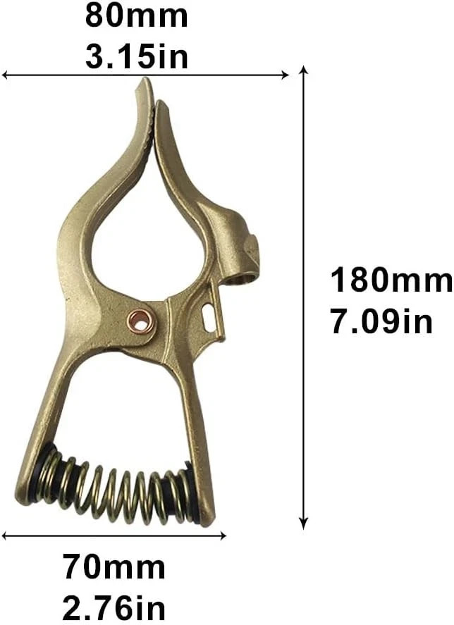 300-Amp T-Style Welding Ground Clamp - Brass Construction, Durable Design