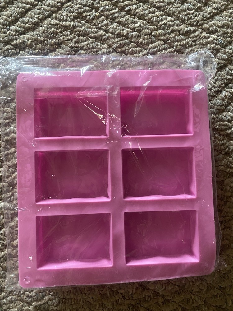 6 Bar Pink Silicone Soap Mold X 2 Soap making