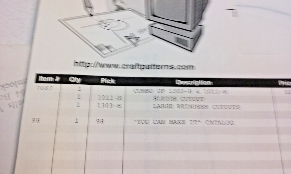 vintage Craft Patterns Home Workshop Reindeer Plan with Envelope