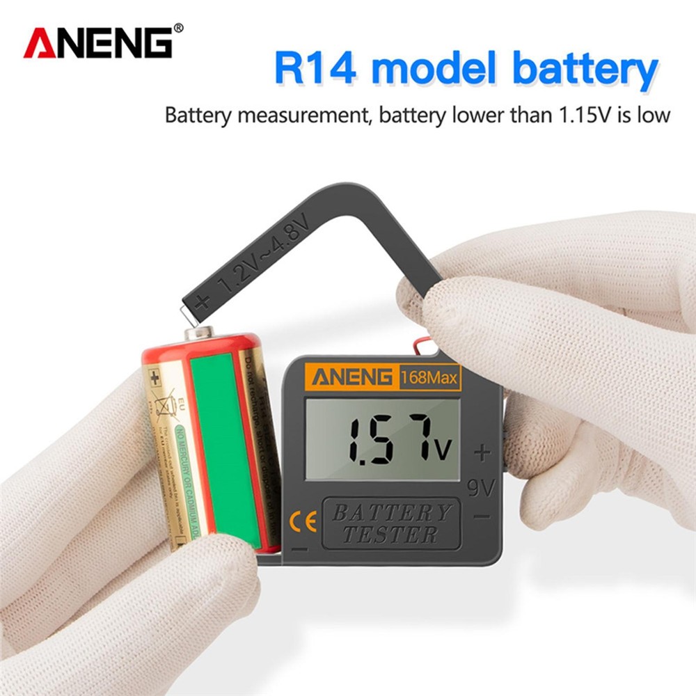 ANENG 168Max Digital Battery Capacity Checker Volt Checker For 9V AA AAA