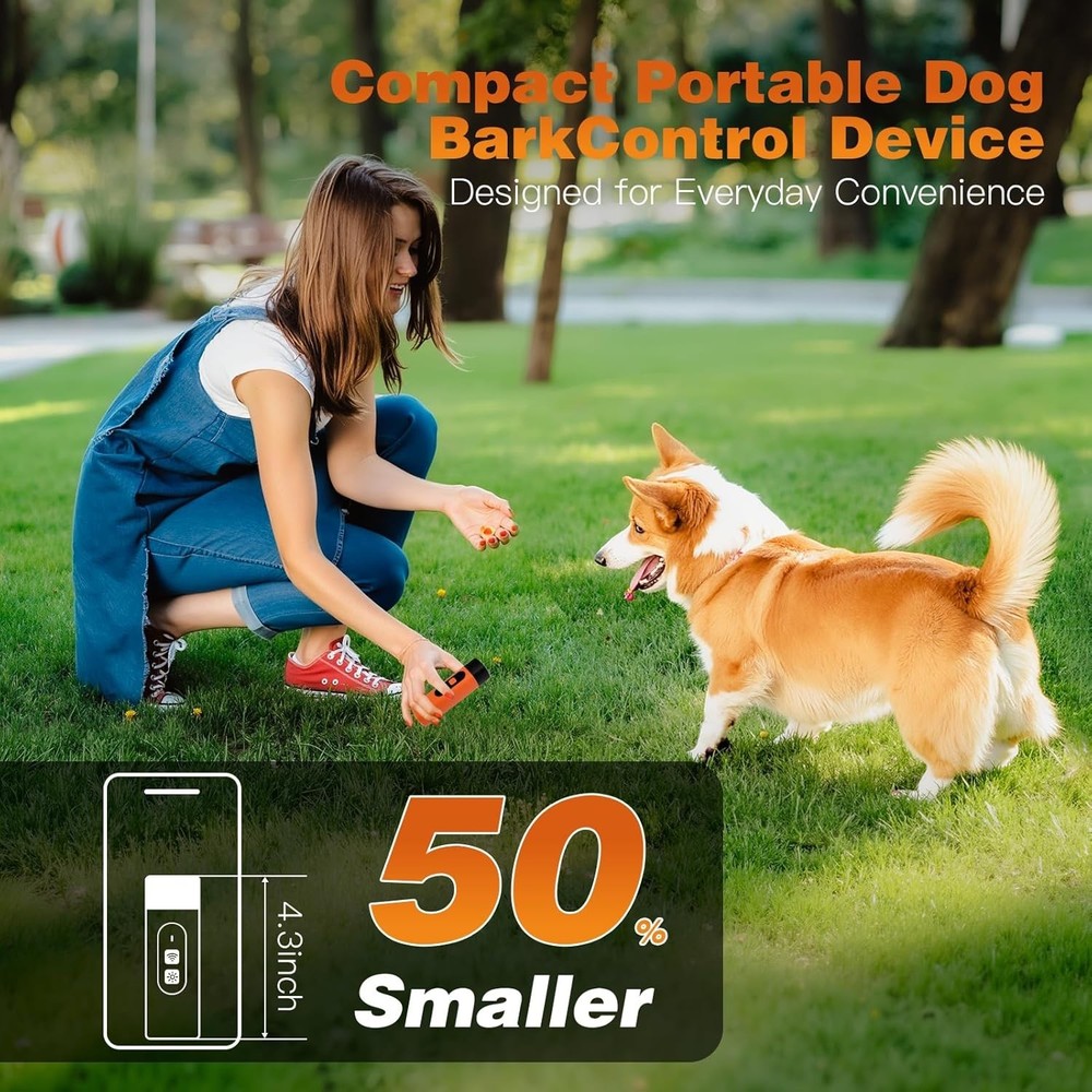 Rechargeable Ultrasonic Dog Trainer: 50ft Long Range Bark Control Solution