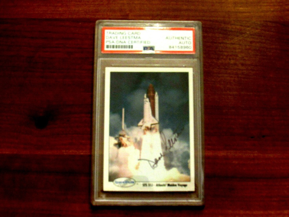 DAVE LEESTMA SPACE SHUTTLE ASTRONAUT SIGNED AUTO SPACE SHOTS ATLANTIS CARD PSA