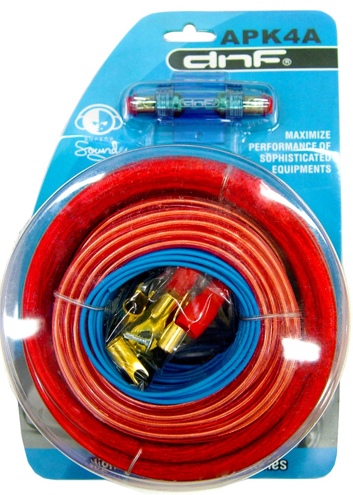 100% COPPER 4 GAUGE COMPLETE AMP INSTALLATION KIT 3000W -" Packaged in Bulk*