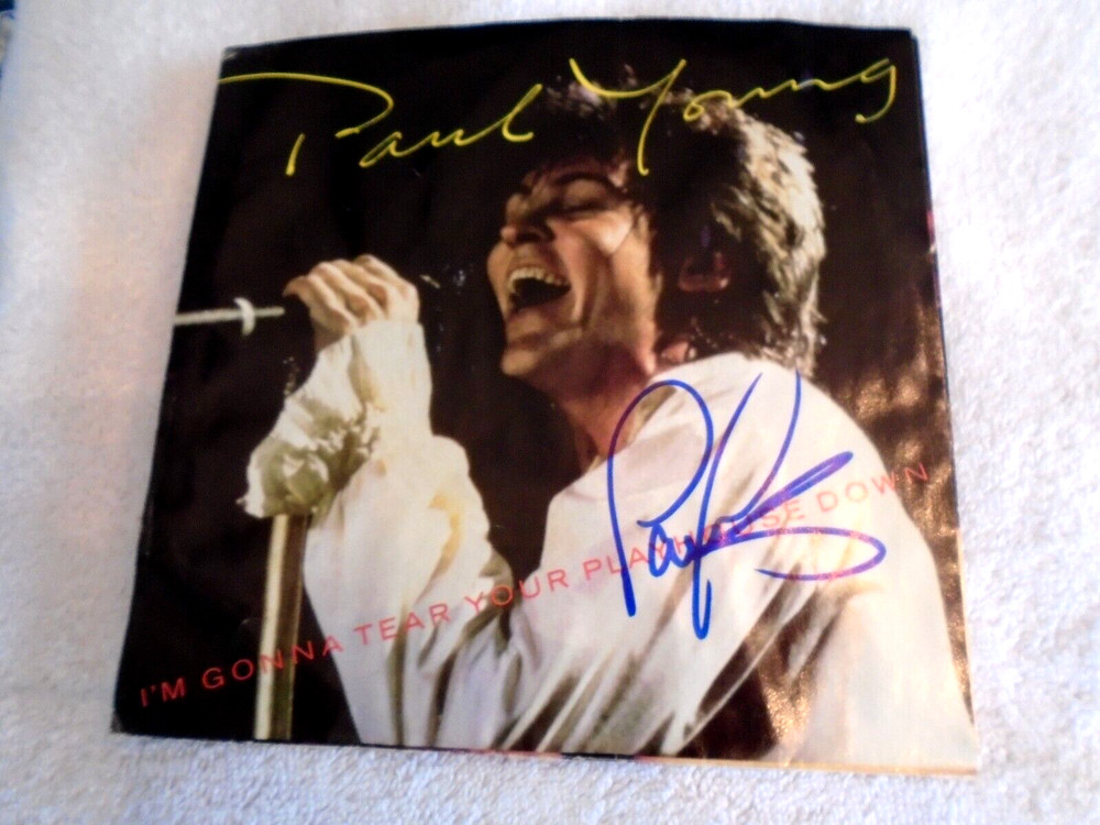 PAUL YOUNG Signed 45 Record Album Cover