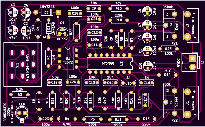 FORRMATTS DIY-Chorus Guitar pedal PCB