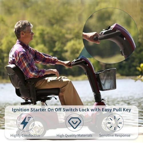 Replacement Ignition Switch with 2 Keys for Mobility Scooter - On/Off Switch