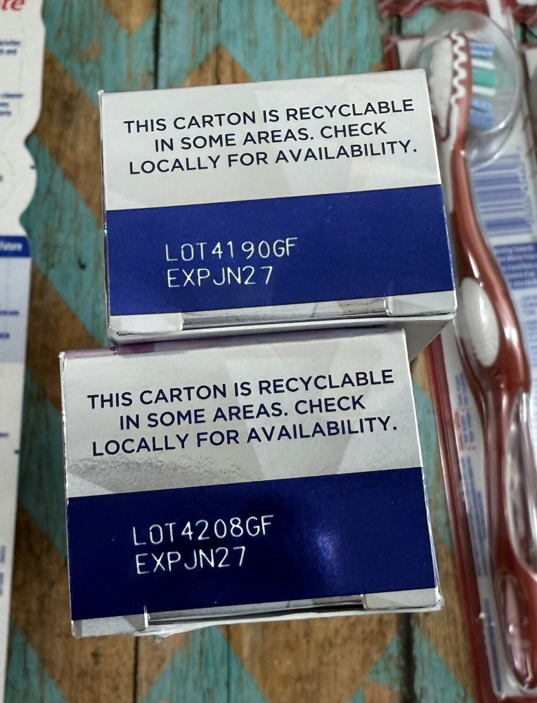 2)CREST 3D WHITE Toothpaste Mint 6/27 +4)COLGATE 360 Toothbrushes Extra,Soft,Med