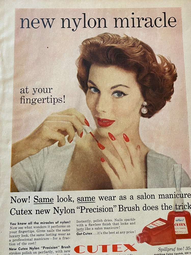 Cutex, Nail Polish, Full Page Vintage Print Ad, aa