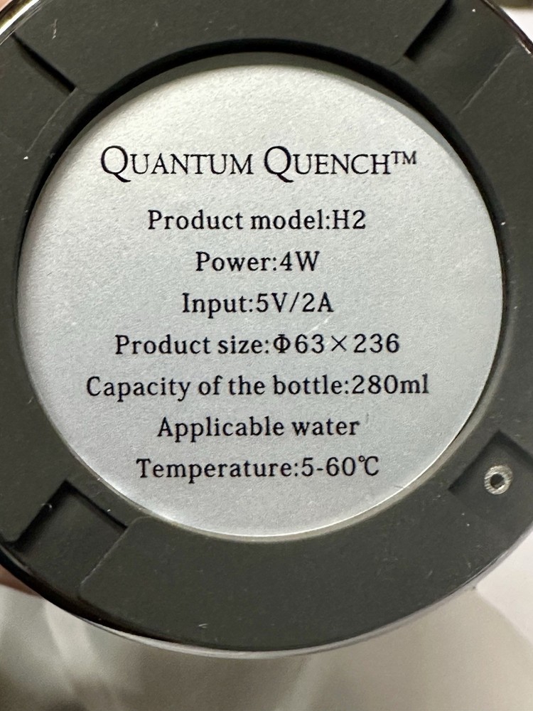 Quantum Quench Hydrogen Water bottle