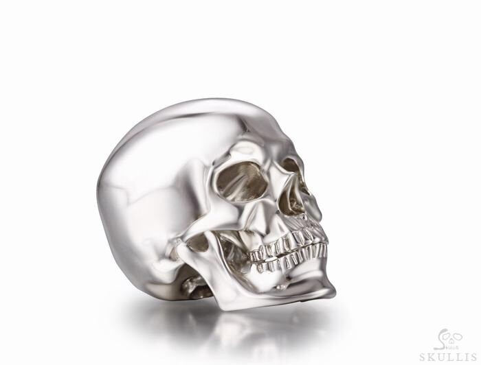 Nice 1.2" Solid 925 Sterling Silver Skull, Super Realistic