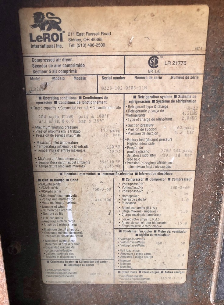 200 Scfm Compressed Air Dryer