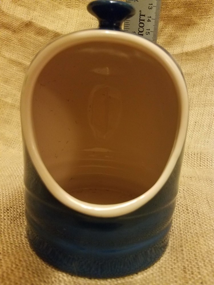 Chef's Blue Stoneware Sponge Holder for Kitchen Sink