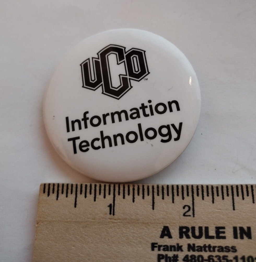 UCO Information Technology Badge Button Pin