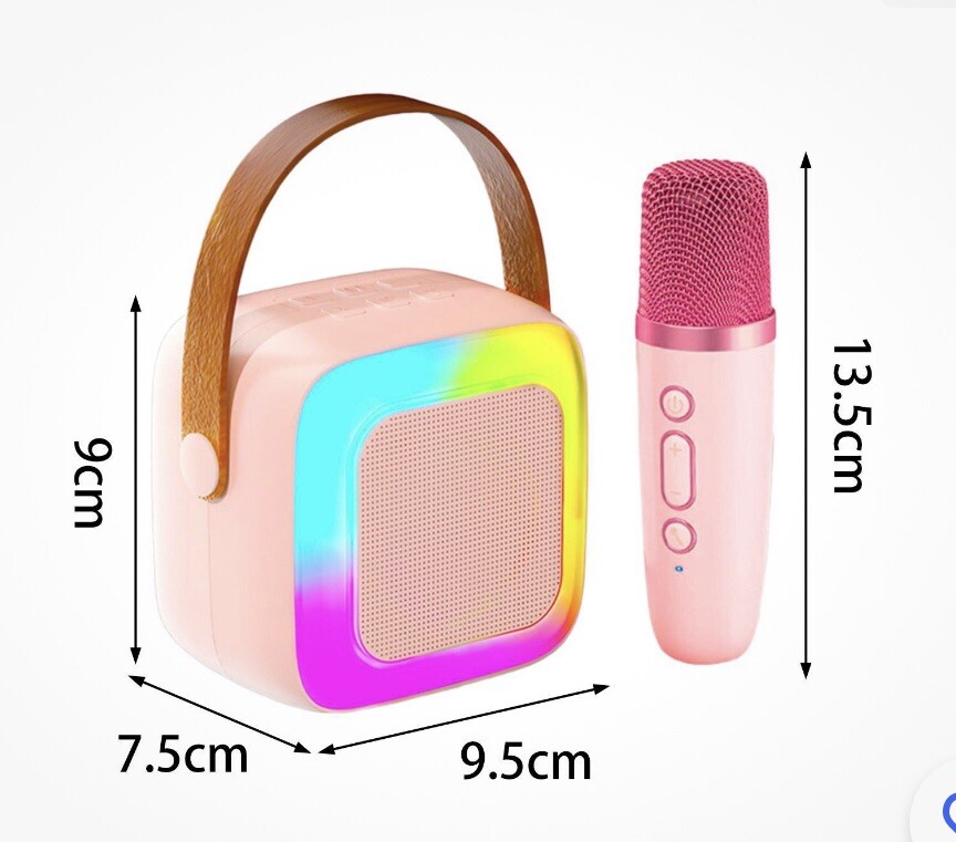 Mini Karaoke Machine Portable Karaoke Speaker With 2 Mics Bluetooth Audio