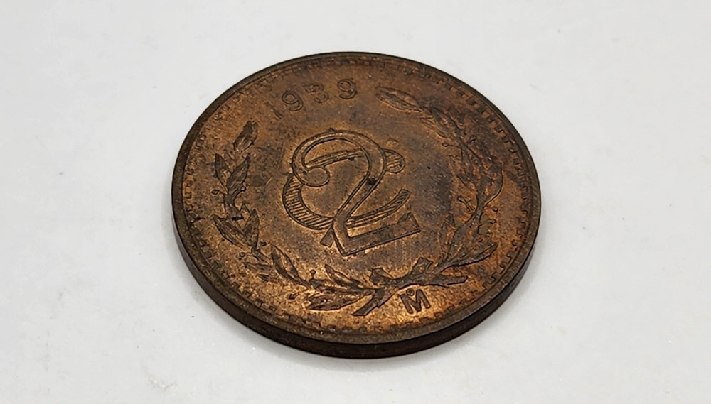 1939 Mexico 2 Centavos Coin - KM#419