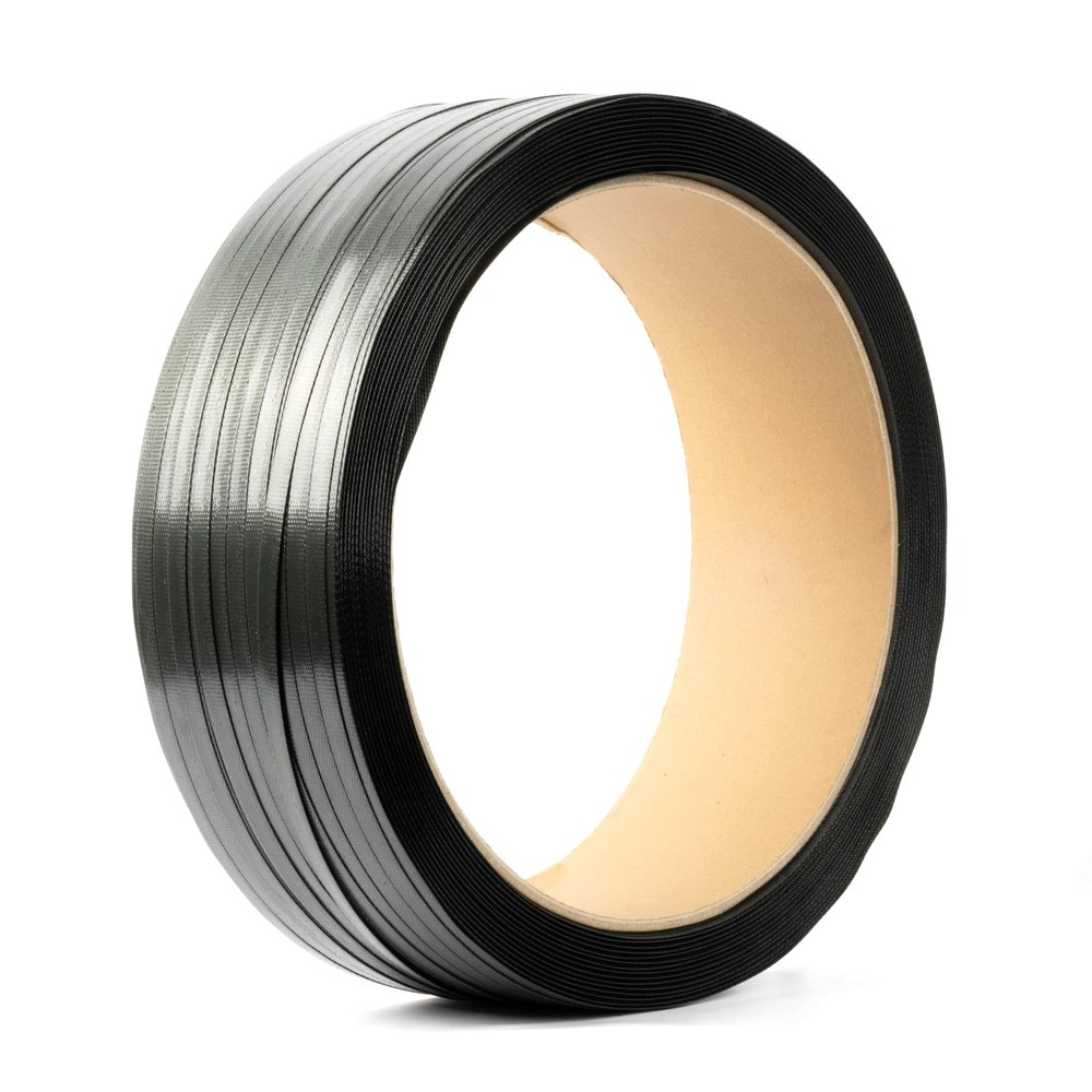 U.S. Solid 1/2" x 0.02" x 2952ft Polyester PET Strapping Black