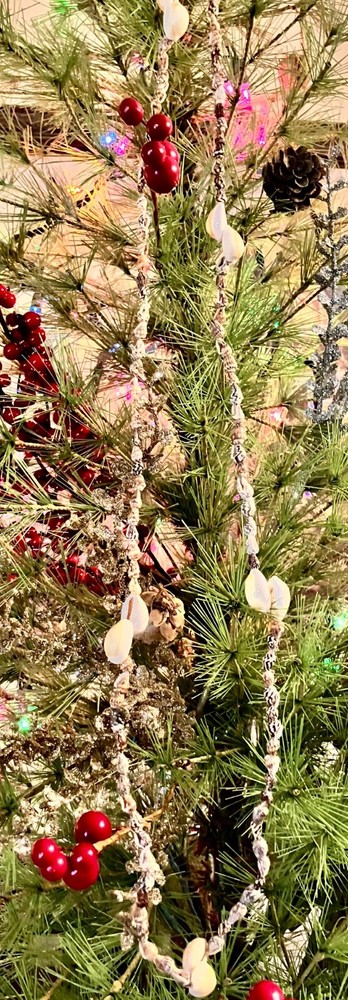 Beige & Cowrie Shell Necklace 34"