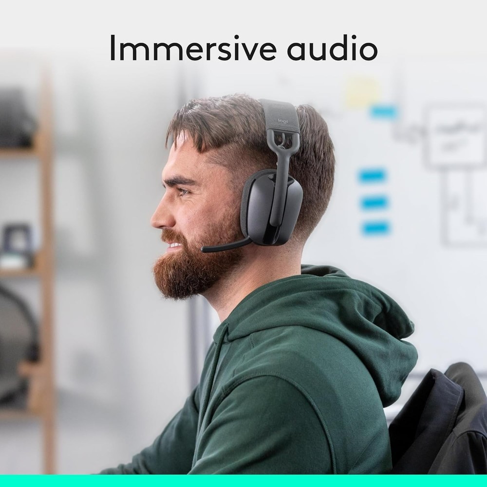 Logitech Zone Vibe 100 Wireless Bluetooth Headphones Graphite