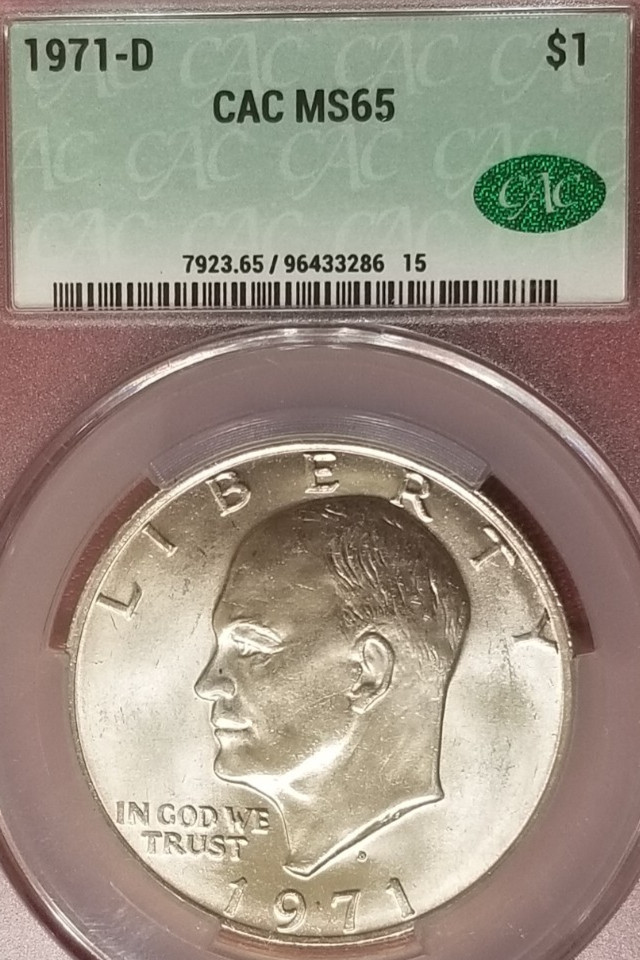 CAC MS-65!  1971-D IKE EISENHOWER DOLLAR