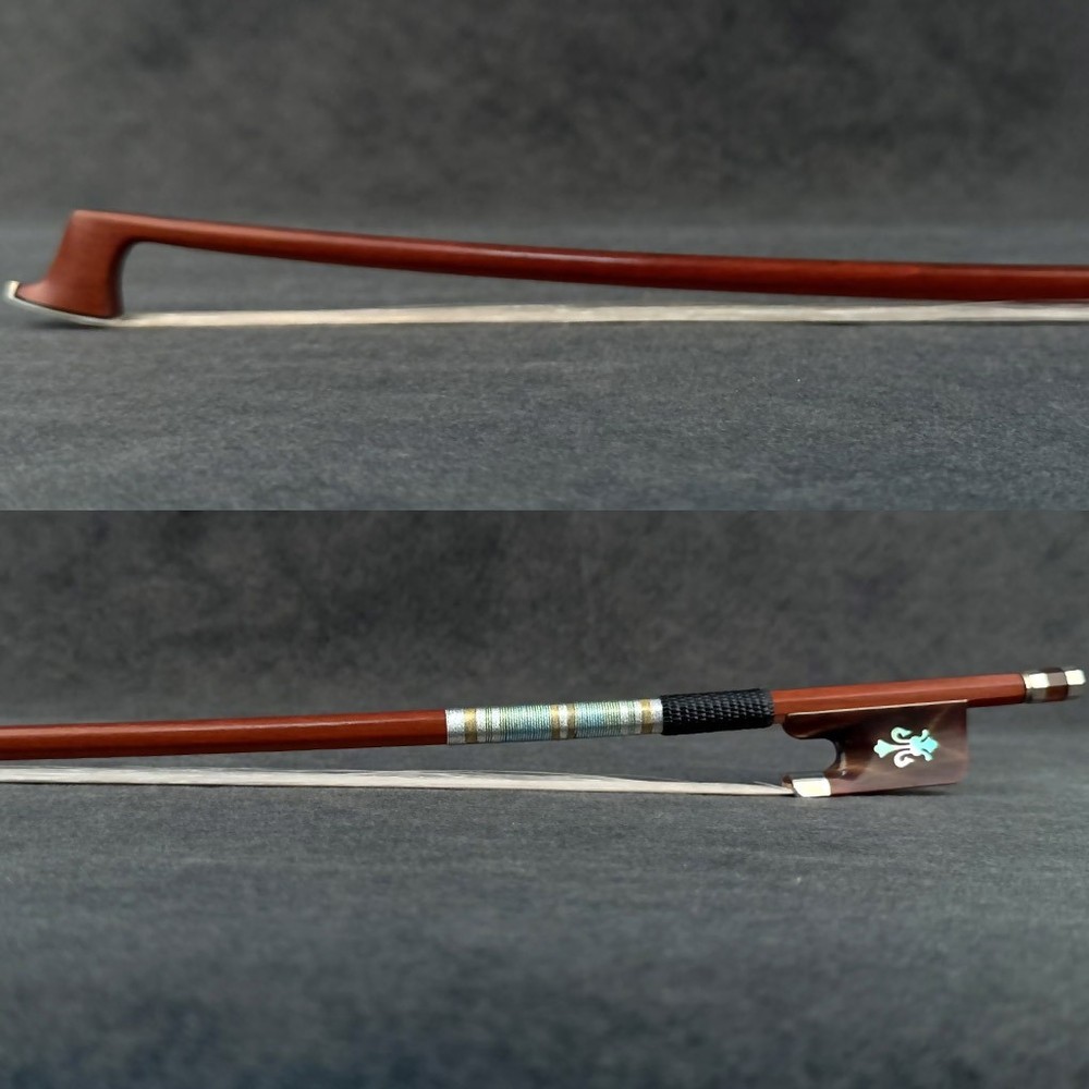 D.Peccatte Copy Master Pernambuco Viola Bow Red OX Fleur-De-Lys Frog Silver