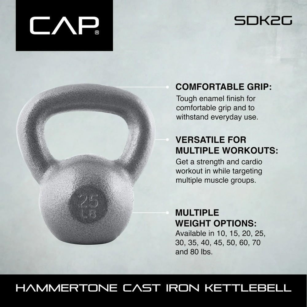 CAP Barbell 15lb Cast Iron Kettlebell, Single