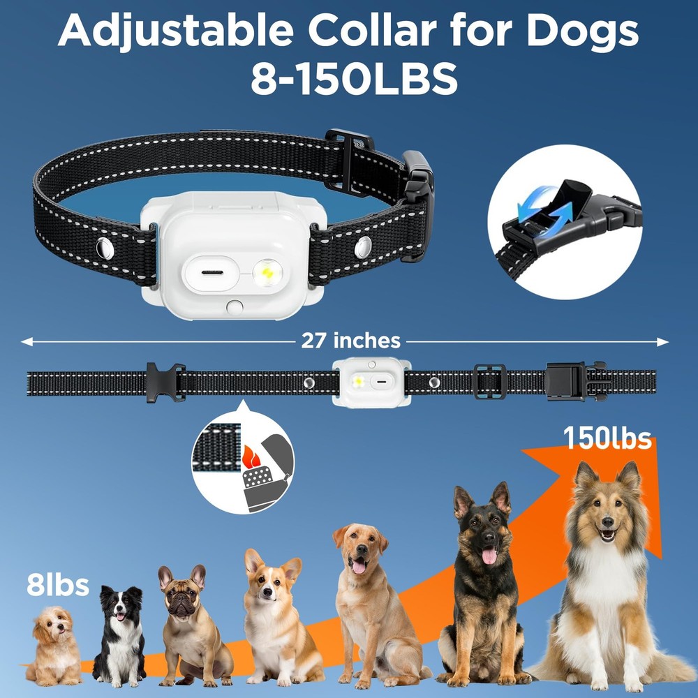 Dog Training Collar with Remote Control, 3300FT and 4 Training Modes Beep,Vib...