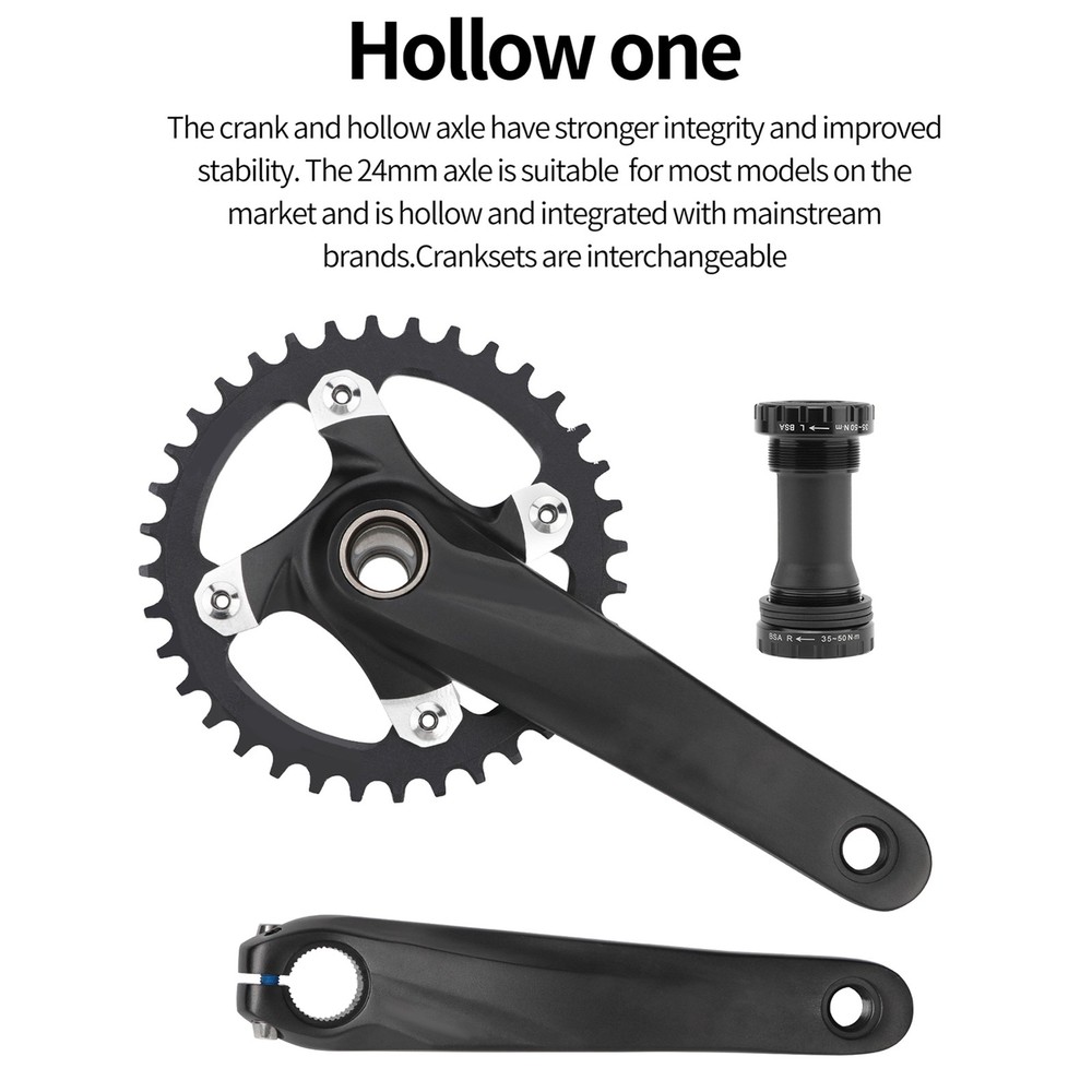 MEROCA Crankset Bottom Bracket 36T Black