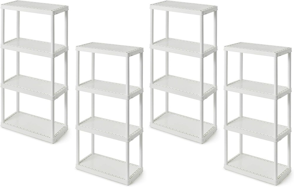 4 Shelf Fixed Height Solid Light Duty Storage Unit 12 x 24 x 48 for Home