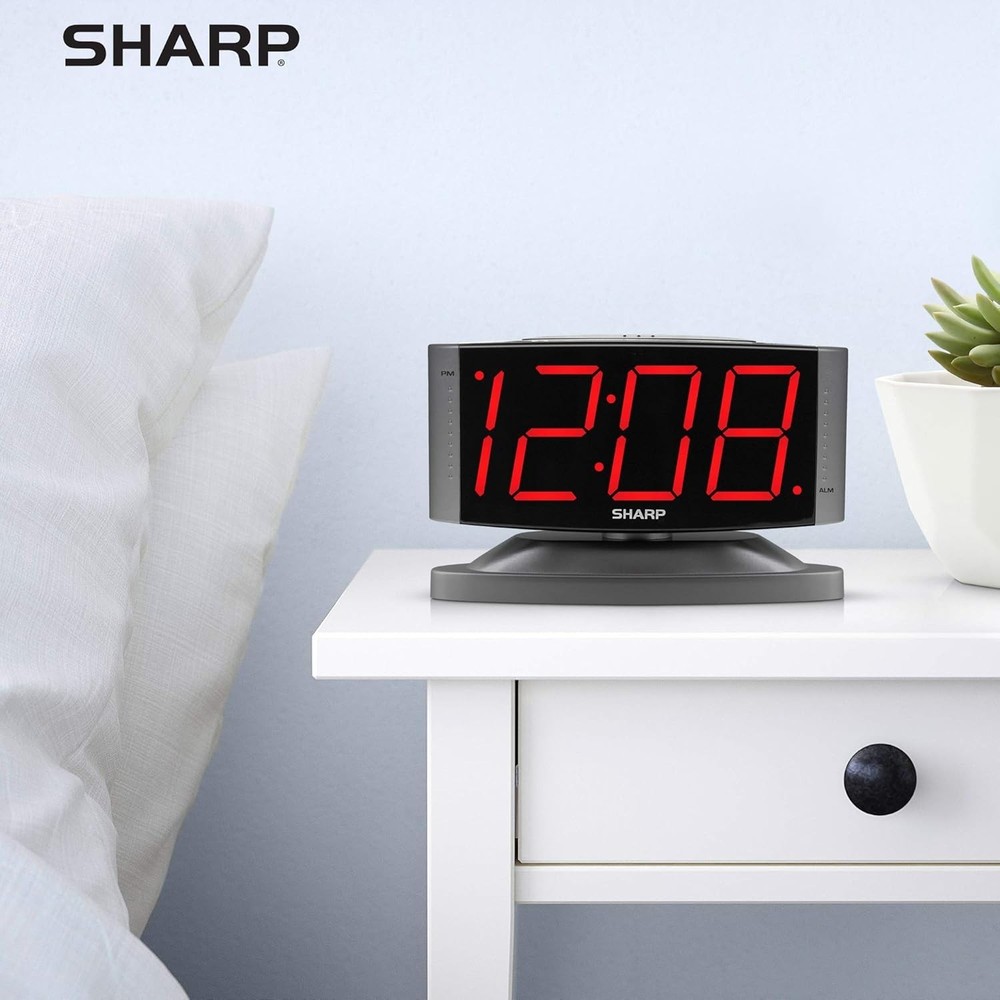 User-Friendly Digital Alarm Clock with Classic Design & Bright Red Digits