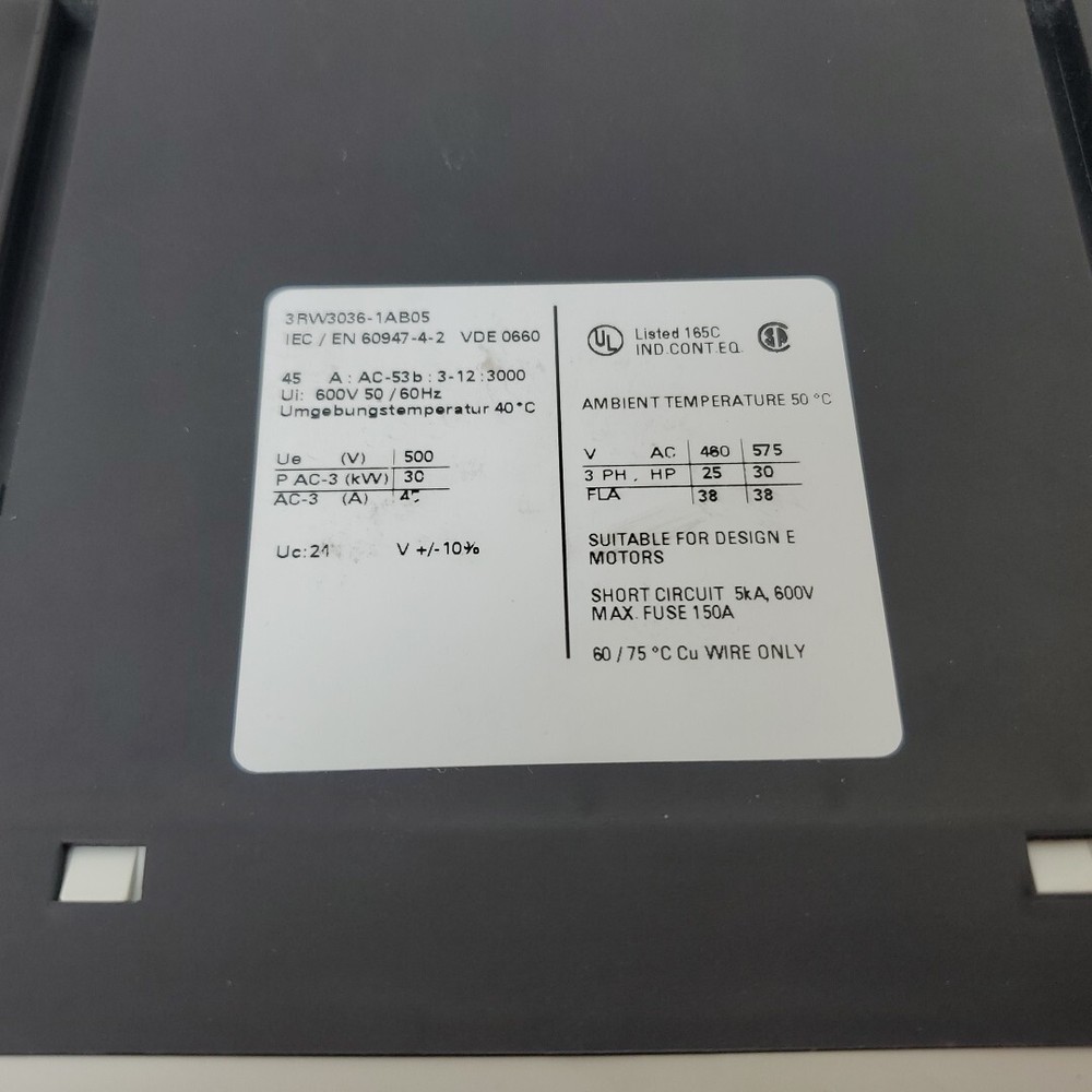 Siemens Sirius 3RW3036-1AB05 Soft Starter