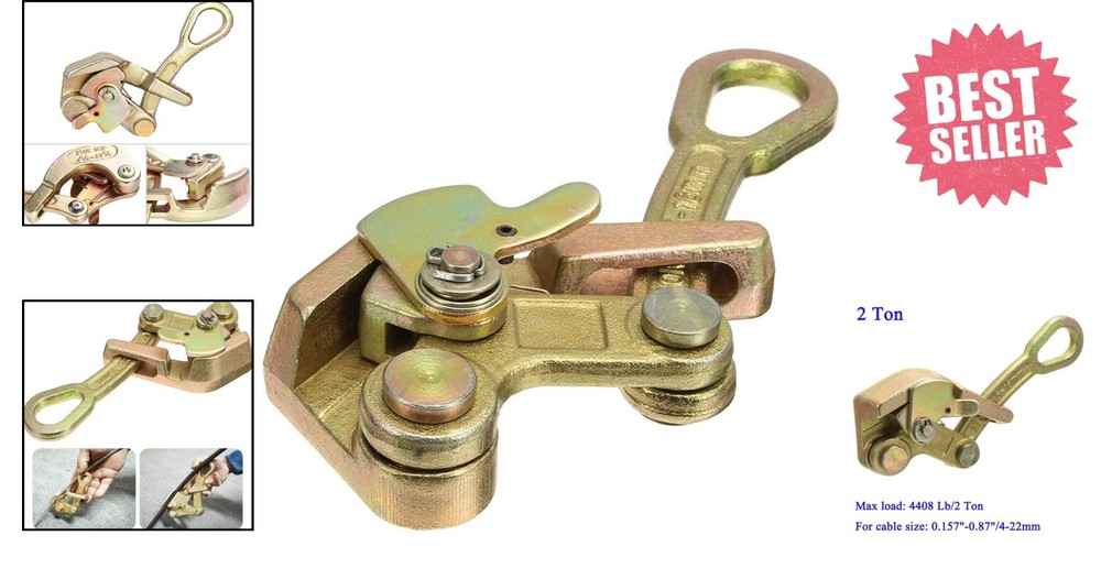 Compact Wire Puller Tool with Safety Jaw - Efficient Cable Grip for 2 Ton Load