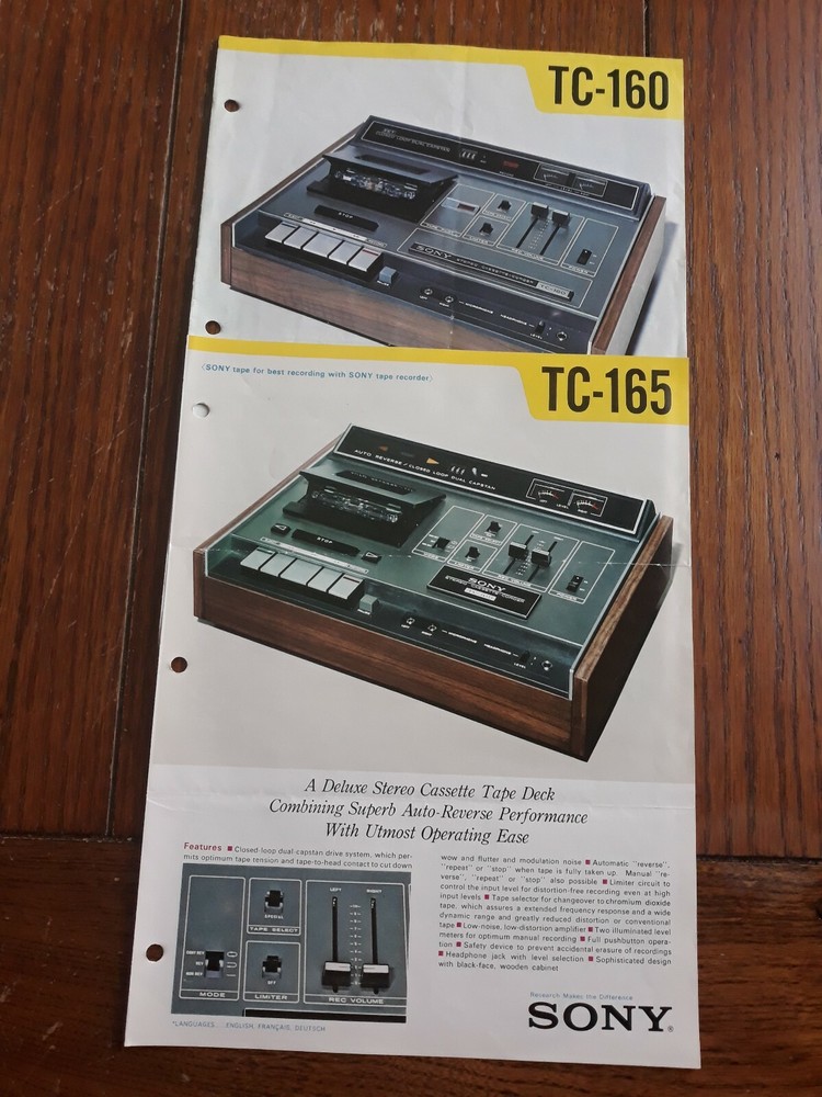 2 Sony Original Cassette Brochures  160- 165