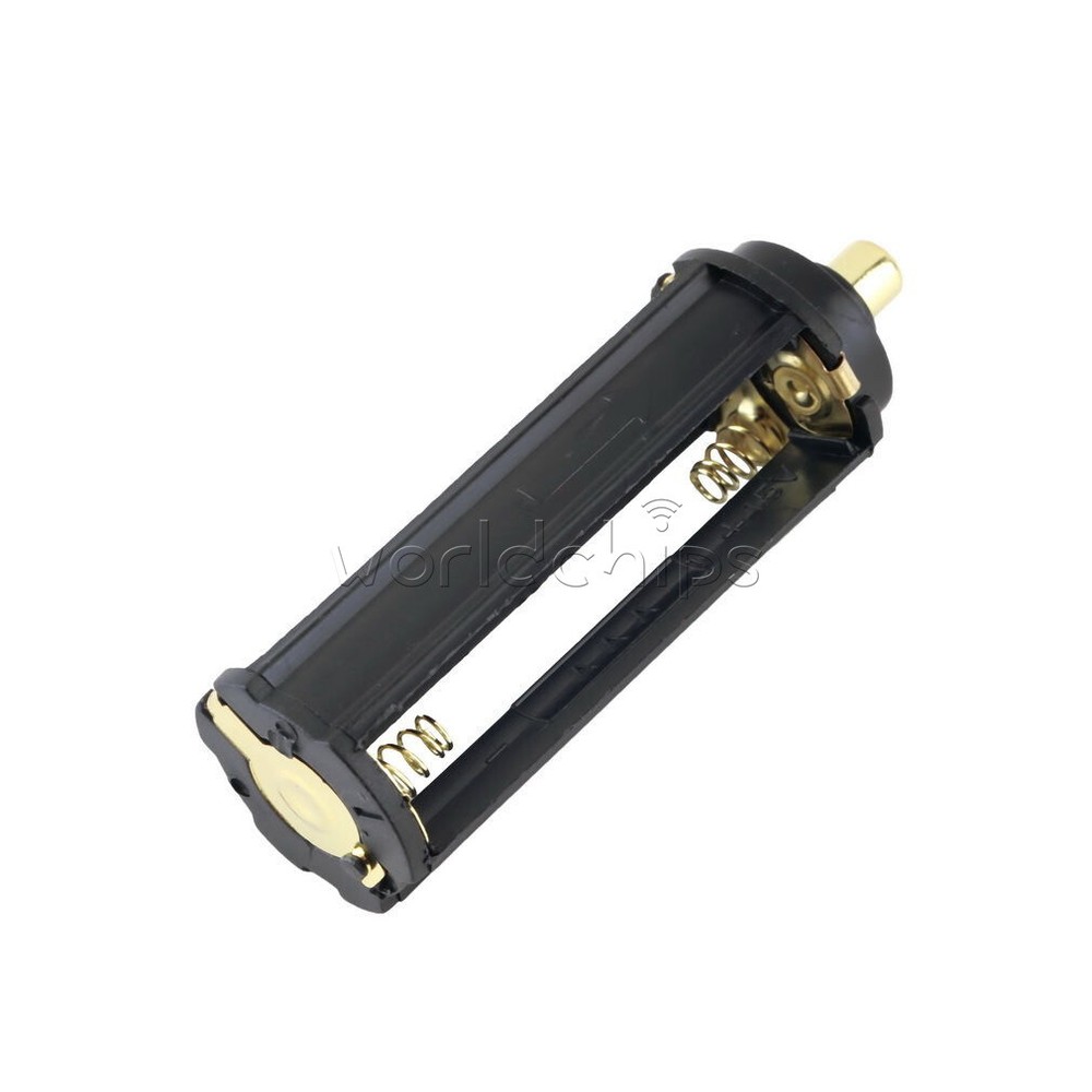 2PCS Cylindrical Black Plastic Battery Holder for 3 AAA Battery Flashlight Torch