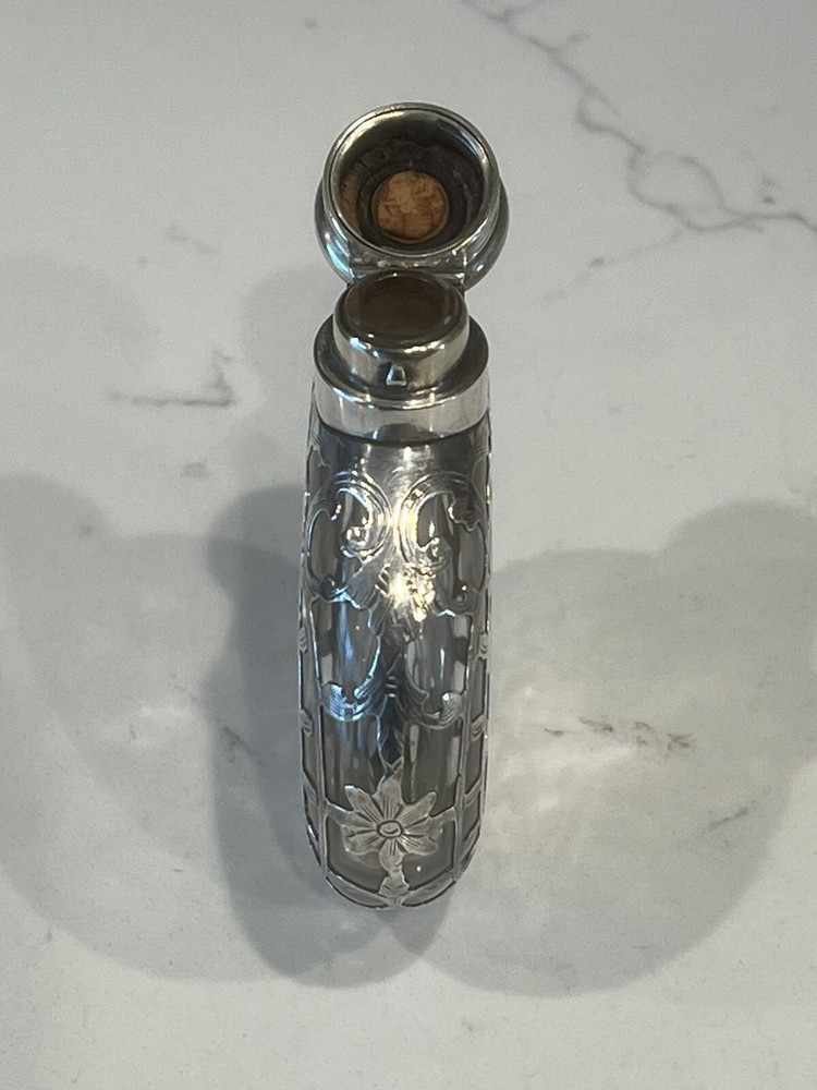 Gorham Sterling SILVER OVERLAY PERFUME FLASK