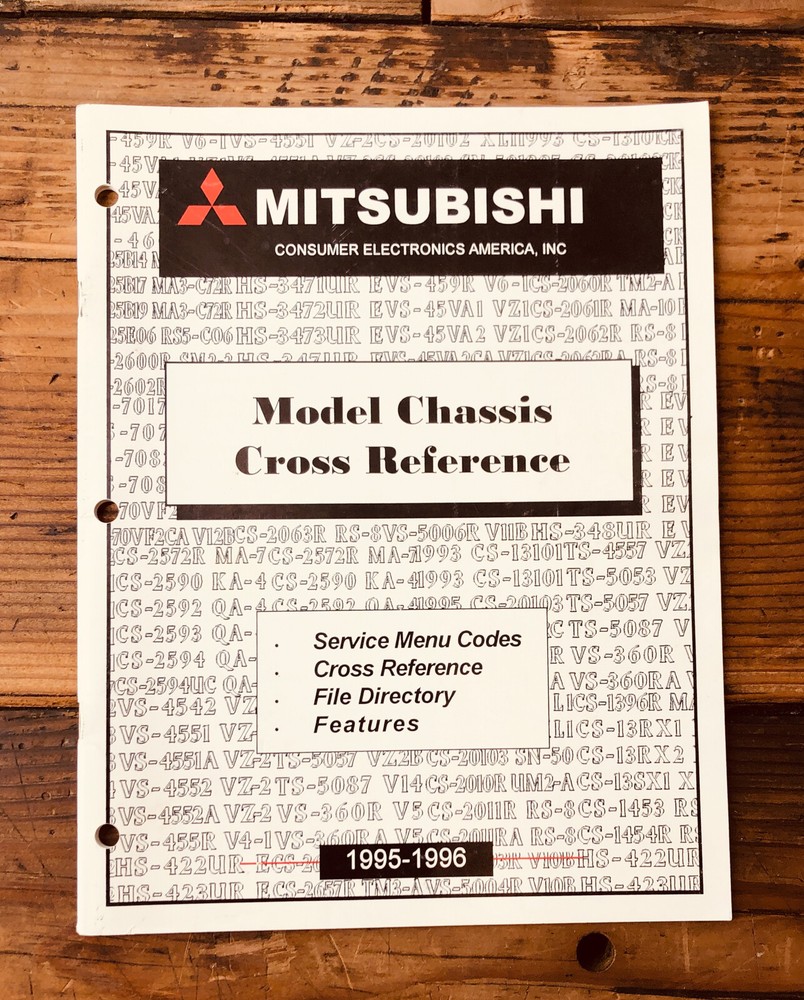 Mitsubishi Model Chassis Cross Reference 1995 1996 47 pg Manual  *Original*
