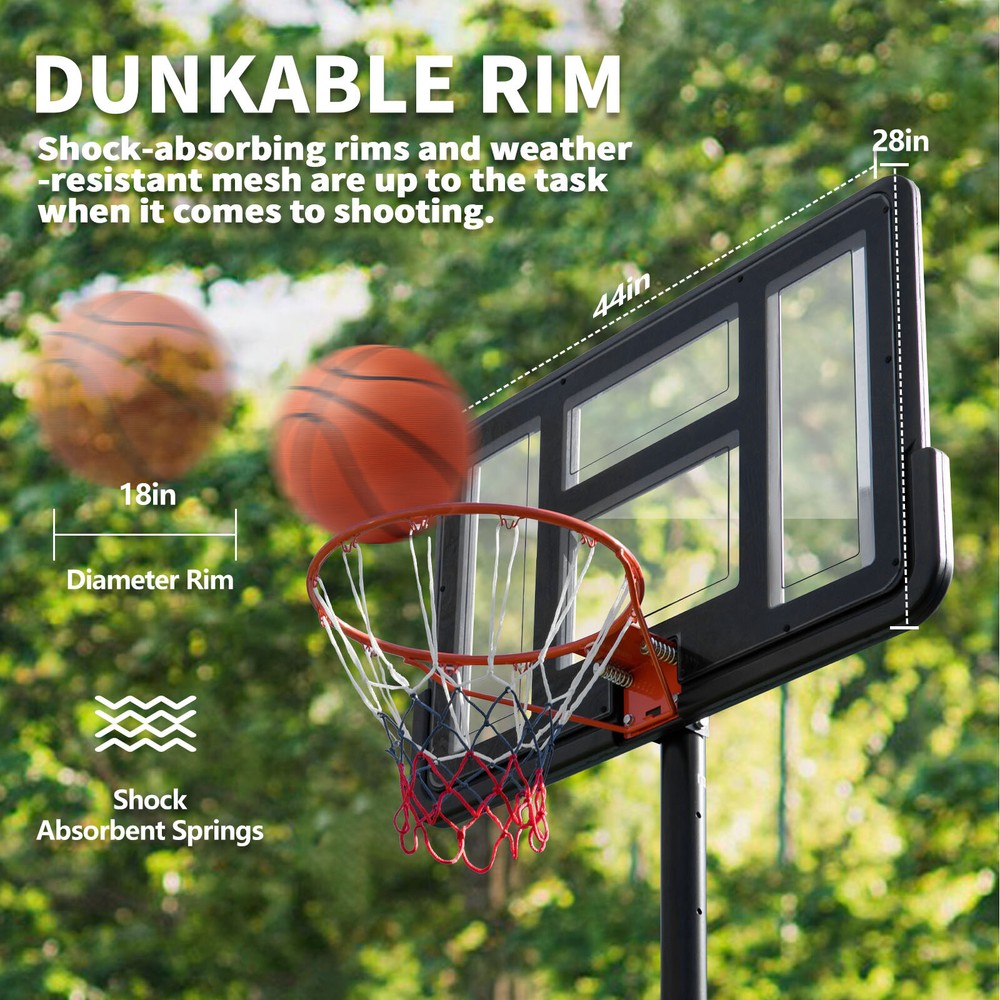 Portable Basketball Hoop Stand,Adjustable Height,with Backboard Goal System