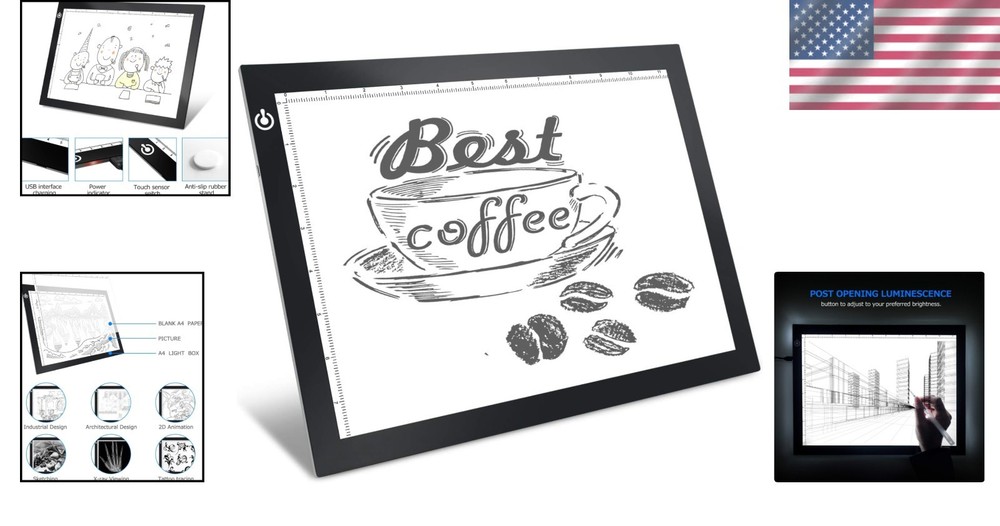 Lightweight A4 LED Tracing Pad - Adjustable Brightness for Art Projects