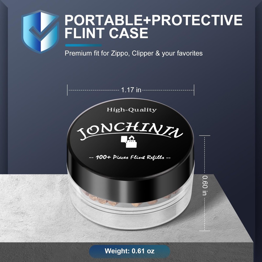 Lighter Flints 100 Pcs, Premium Flint Replacement Refills, Ideal, Gold