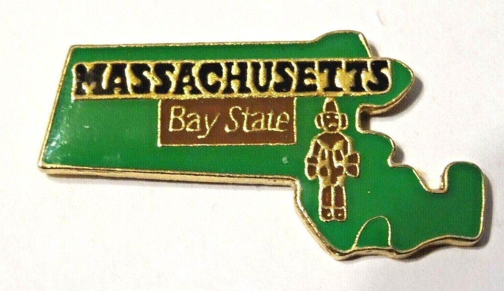 MASSACHUSETTS ~ THE BAY STATE ~ ENAMEL LAPEL PIN
