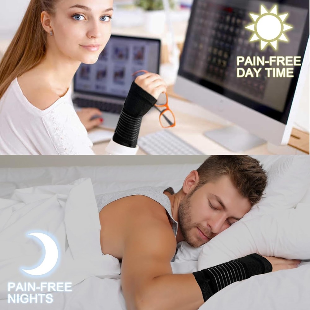 2 Pack Wrist Brace, Compression Support Splint for Women Men,...