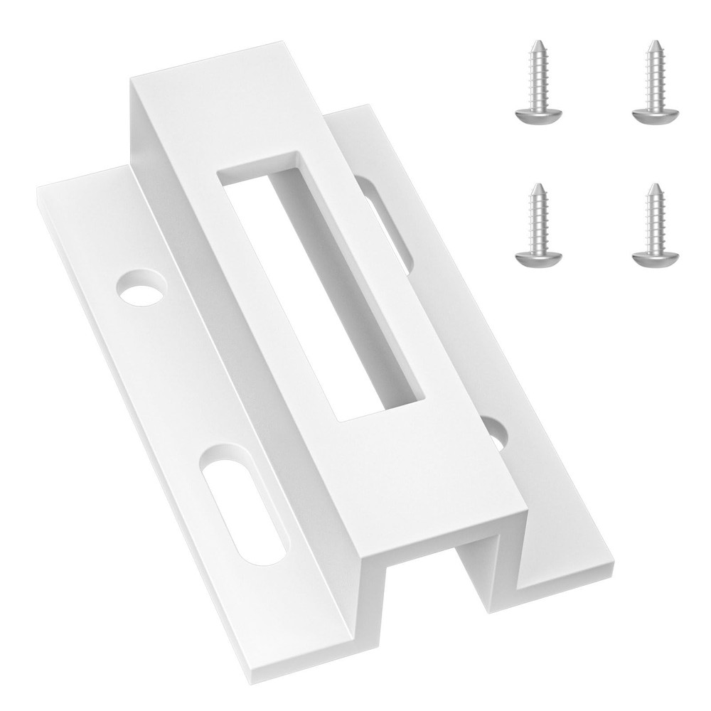 E 2124 Sliding Door Keeper,Extruded Aluminum Latch White