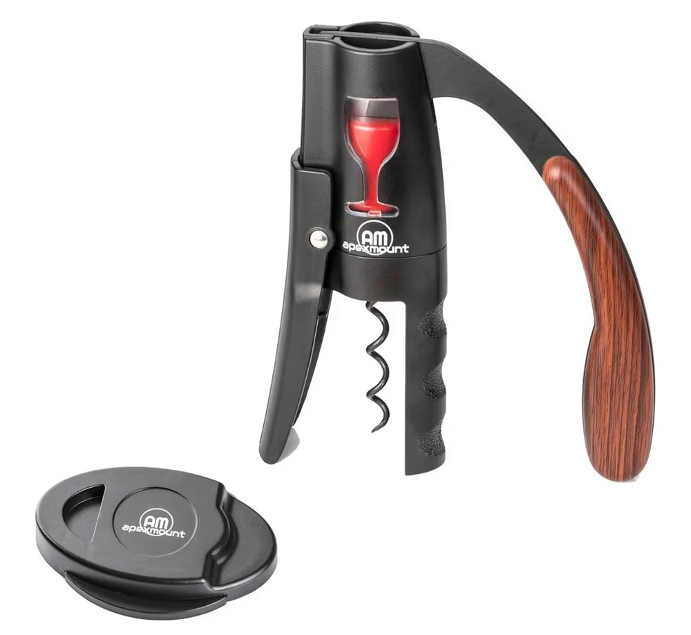 Apexmount Wine Bottle Corkscrew Opener Vertical Corkscrew Lever Ergonomic Eleg..
