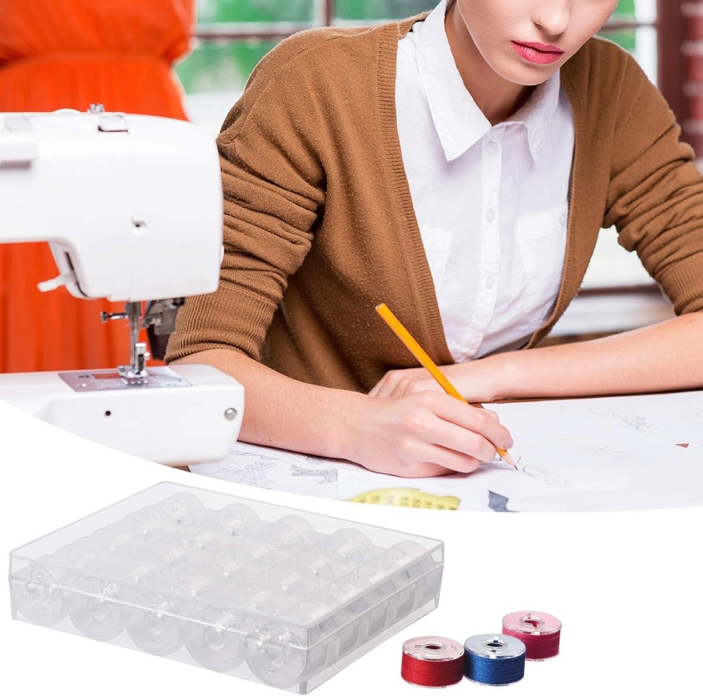 Sewing Essentials: 50 Bobbins with Case for Effortless Organization and Access