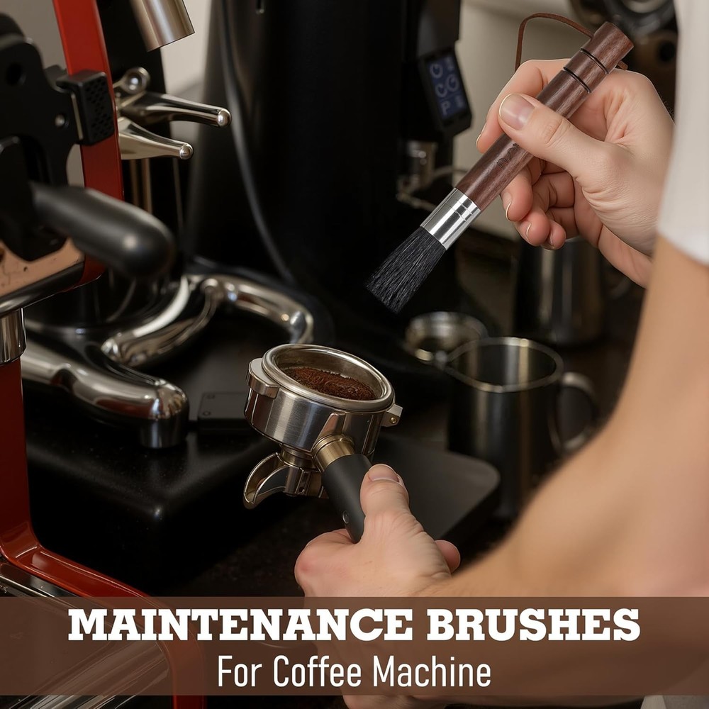 Espresso Machine Cleaning Essentials - 5pc Kit with Boar Bristle Brushes